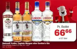 Poetzsch Padborg Smirnoff Vodka, Captain Morgan eller Gordon's Gin, DKK 66.66 tilbud