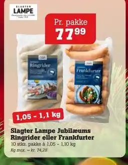 Poetzsch Padborg Slagter Lampe Jubilæums Ringrider eller Frankfurter, DKK 77.99 tilbud
