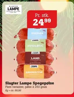 Poetzsch Padborg Slagter Lampe Spegepølse, DKK 24.99 tilbud