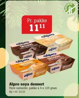 Poetzsch Padborg Alpro soya dessert, DKK 11.11 tilbud