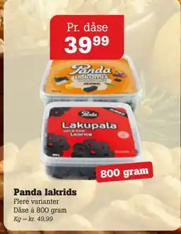 Poetzsch Padborg Panda lakrids, DKK 39.99 tilbud