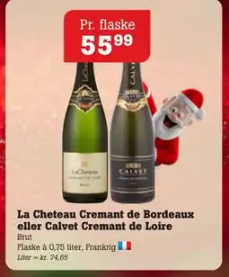 Poetzsch Padborg La Cheteau Cremant de Bordeaux eller Calvet Cremant de Loire, DKK 55.99 tilbud