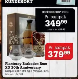 Poetzsch Padborg Planteray Barbados Rum XO 20th Anniversary, DKK 379.99, Medlemspris tilbud
