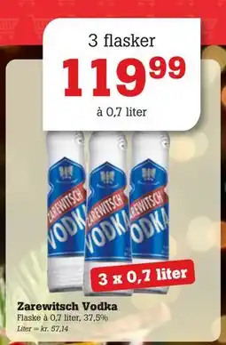 Poetzsch Padborg Zarewitsch Vodka, DKK 119.99 tilbud