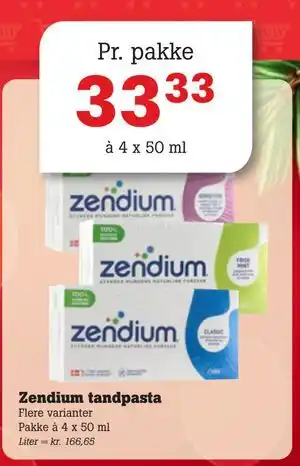 Poetzsch Padborg Zendium tandpasta, DKK 33.33 tilbud