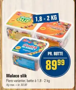 Otto Duborg Malaco slik, DKK 89.99 tilbud