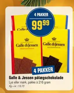 Otto Duborg Galle & Jessen pålægschokolade, DKK 99.99 tilbud