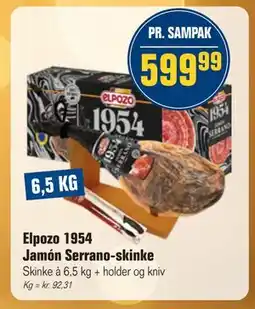 Otto Duborg Elpozo 1954 Jamón Serrano-skinke, DKK 599.99 tilbud