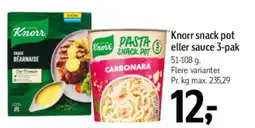 Føtex Knorr snack pot eller sauce 3-pak tilbud