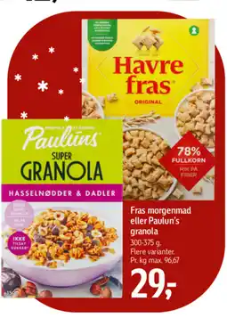 Føtex Fras morgenmad eller Paulun's tilbud