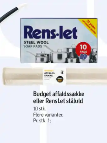 Føtex Budget affaldssække eller RensLet ståluld tilbud