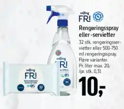 Føtex Fri salling Rengøringsspray eller-servietter tilbud