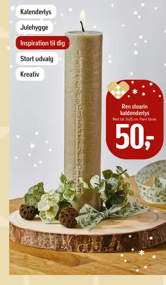 Føtex Ren stearin kaldenderlys tilbud