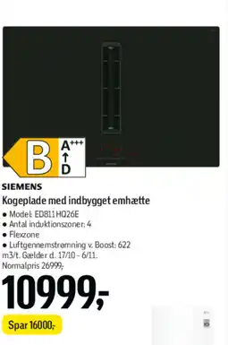 Føtex SIEMENS Kogeplade med indbygget emhætte tilbud