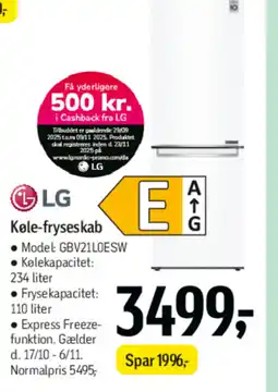 Føtex LG Køle-fryseskab tilbud