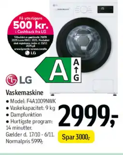 Føtex Lg vaskemaskine tilbud
