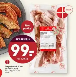 SPAR Stegeflæsk i Skiver af Dansk Gris, DKK 99 tilbud