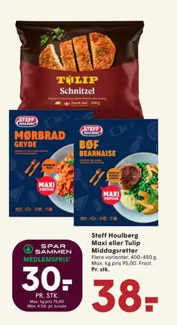 SPAR Steff Houlberg Maxi eller Tulip Middagsretter, DKK 38, App-pris tilbud