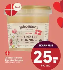 SPAR Jakobsens Dansk Blomster Honning, DKK 25 tilbud