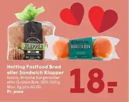 SPAR Hatting Fastfood Brød eller Sandwich Klapper, DKK 18 tilbud