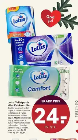 SPAR Lotus Toiletpapir eller Køkkenruller, DKK 24 tilbud