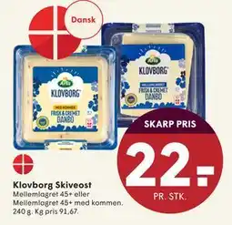 SPAR Klovborg Skiveost, DKK 22 tilbud