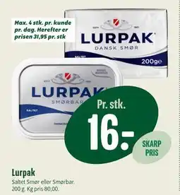 Min Købmand Lurpak, DKK 16 tilbud