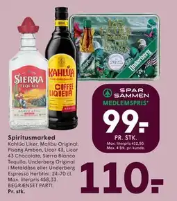 SPAR Spiritusmarked, DKK 110, App-pris tilbud