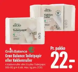 Min Købmand Grøn Balance Toiletpapir eller Køkkenruller, DKK 22 tilbud