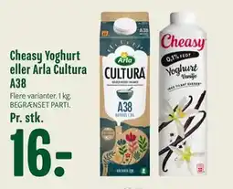 Min Købmand Cheasy Yoghurt eller Arla Cultura A38, DKK 16 tilbud