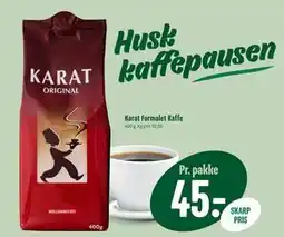 Min Købmand Karat Formalet Kaffe, DKK 45 tilbud