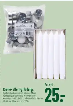 Min Købmand Krone- eller Fyrfadslys, DKK 25 tilbud
