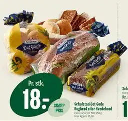 Min Købmand Schulstad Det Gode Rugbrød eller Hvedebrød, DKK 18 tilbud