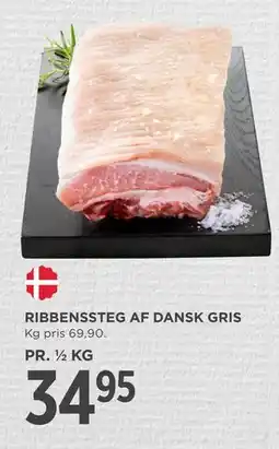 MENY RIBBENSSTEG AF DANSK GRIS, DKK 34.95 tilbud