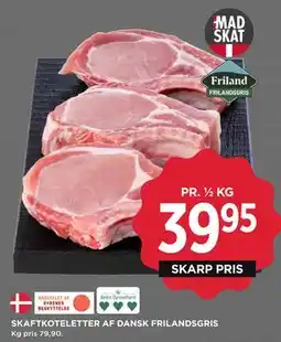 MENY SKAFTKOTELETTER AF DANSK FRILANDSGRIS, DKK 39.95 tilbud