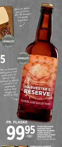 MENY FANØ BRYGHUS HARVESTER’S RESERVE BARREL AGED BARLEY WINE FADLAGRET ÅRGANG 2025, DKK 99.95 tilbud