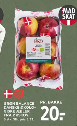 MENY GRØN BALANCE DANSKE ØKOLOGISKE ÆBLER FRA ØRSKOV, DKK 20 tilbud