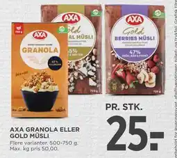 MENY AXA GRANOLA ELLER GOLD MÜSLI, DKK 25 tilbud