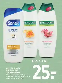 MENY SANEX ELLER PALMOLIVE SHOWER GEL, DKK 25 tilbud