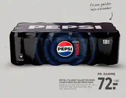 MENY ROYAL CLASSIC ELLER PILSNER, FAXE KONDI ELLER PEPSI MAX, DKK 72 tilbud