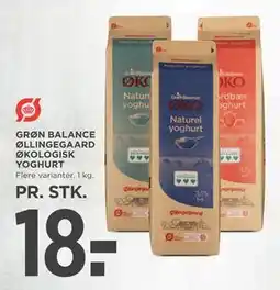 MENY GRØN BALANCE ØLLINGEGAARD ØKOLOGISK YOGHURT, DKK 18 tilbud