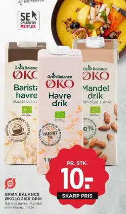 MENY GRØN BALANCE ØKOLOGISK DRIK, DKK 10 tilbud