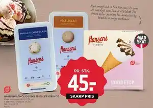 HANSENS ØKOLOGISKE IS ELLER ISPINDE, DKK 45