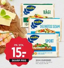 MENY WASA KNÆKBRØD, DKK 15 tilbud
