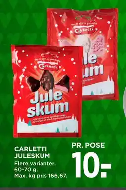 MENY CARLETTI JULESKUM, DKK 10 tilbud