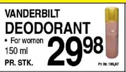 ABC Lavpris Vanderbilt deodorant tilbud
