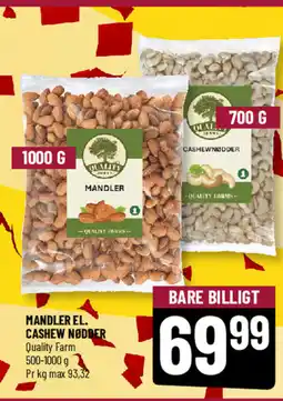 Løvbjerg Mandler el. cashew nødder quality farm tilbud