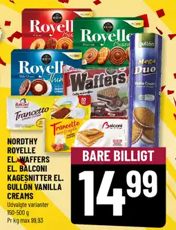 Løvbjerg Nordthy royelle el. waffers el. balconi kagesnitter el. gullon vanilla creams tilbud