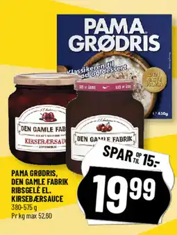 Løvbjerg Pama grødris, den gamle fabrik ribsgelé el. kirsebærsauce tilbud