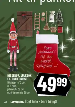 Løvbjerg Nissedør, julesok el. drillenisse tilbud